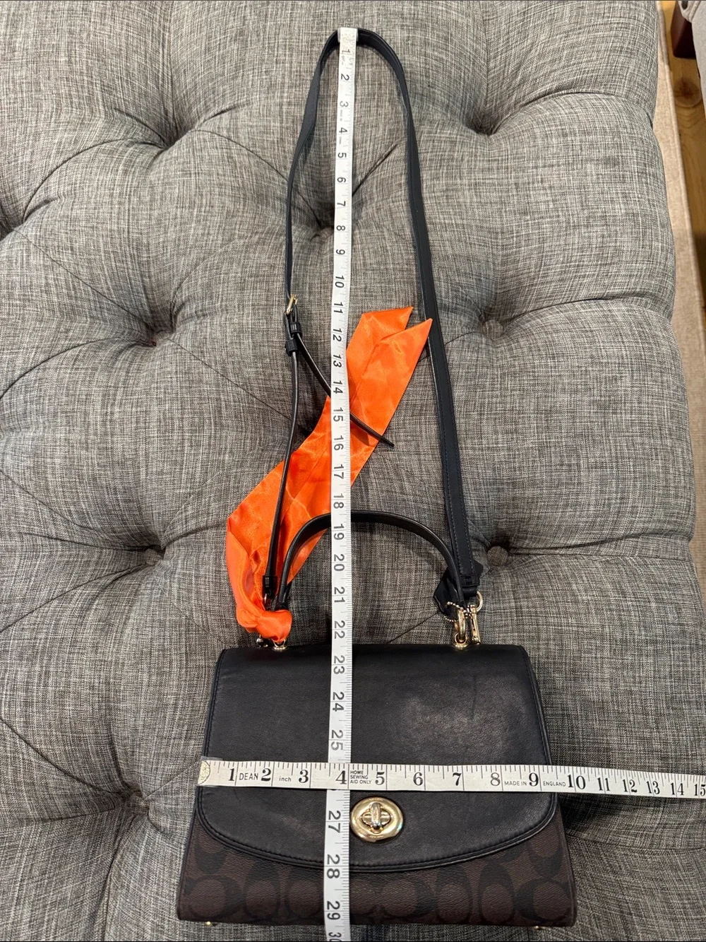 COACH Bag Tilly Signature Black Top-Handle Satchel Crossbody